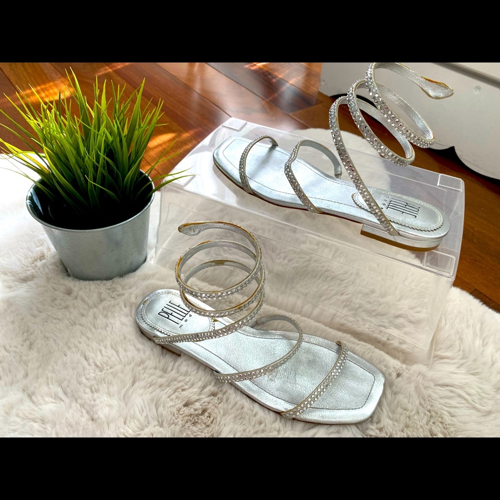 Leather Slip On Sandals
